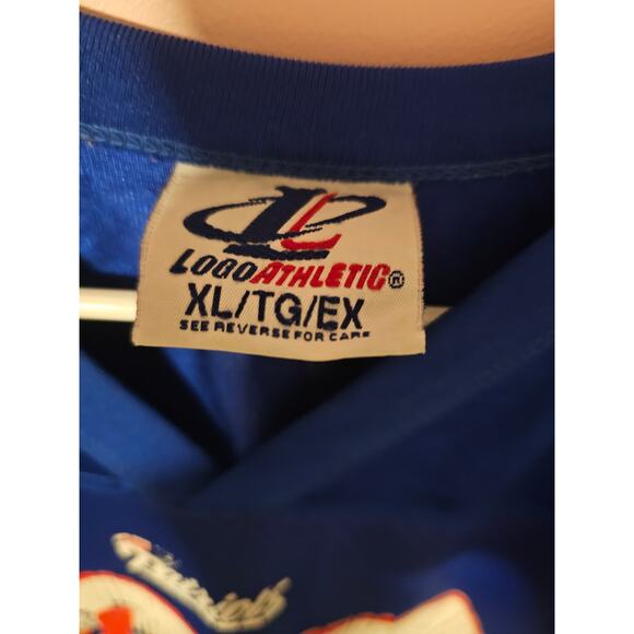 Logo Athletic Jersey Men's XL Blue Patriots 28 Vintage NFL Mesh Football Shirt - Picture 2 of 3